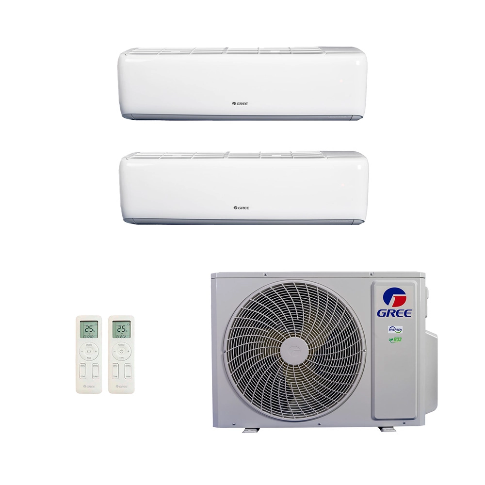 Ar Condicionado Multisplit Bi 33000 Btu(9000+24000) Quente/frio - Inverter - Gree - 220v - Gwh(24)ate-d6dna1a Gwh(09)atb-d6dna1a /