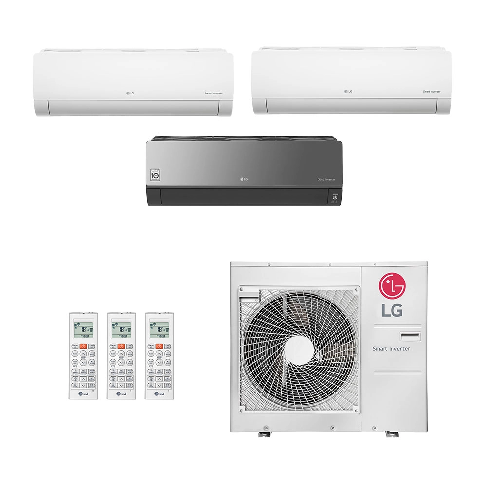 Ar Condicionado Multisplit Tri 42000 Btu(2x12000+18000) Quente/frio - Inverter - LG - 220v - Amnw12gsja0 Amnw18gskr0 / A4uw30gfa2