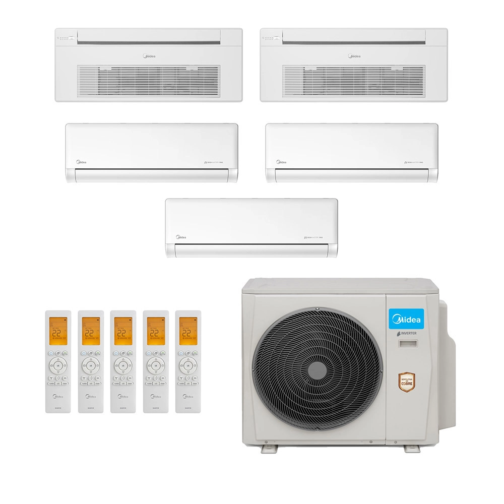 Ar Condicionado Multisplit Penta 57000 Btu(3x9000+12000+18000) Quente/frio - Inverter - Springer Midea - 220v - 40kvaqb18m5 40kvaqb12m5 42ezmsa09m5 /