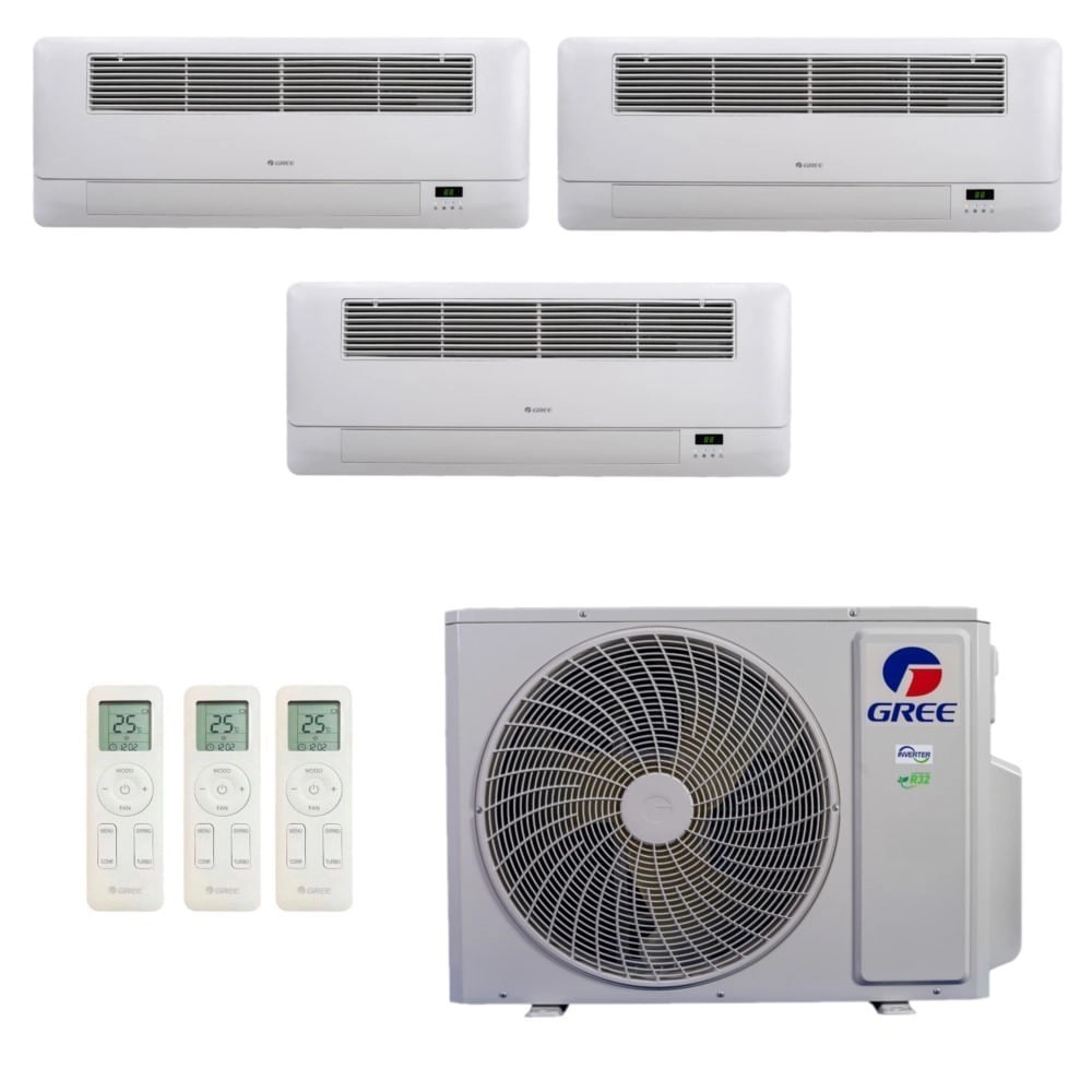 Ar Condicionado Multisplit Tri 45000 Btu(2x18000+9000) Quente/frio - Inverter - Gree - 220v - Gkh(18)da-d6dna1a Gkh(09)da-d6dna1a / 3g