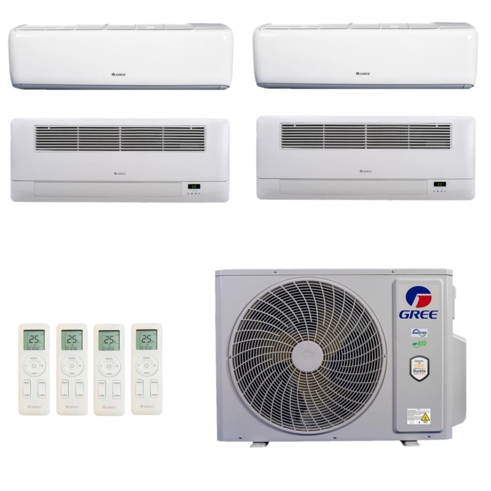 Ar Condicionado Multisplit Quad 42000 Btu(2x9000+2x12000) Quente/frio - Inverter - Gree - 220v - Gkh(12)da-d6dna1a Gwh(09)atb-d6dna1a / 4