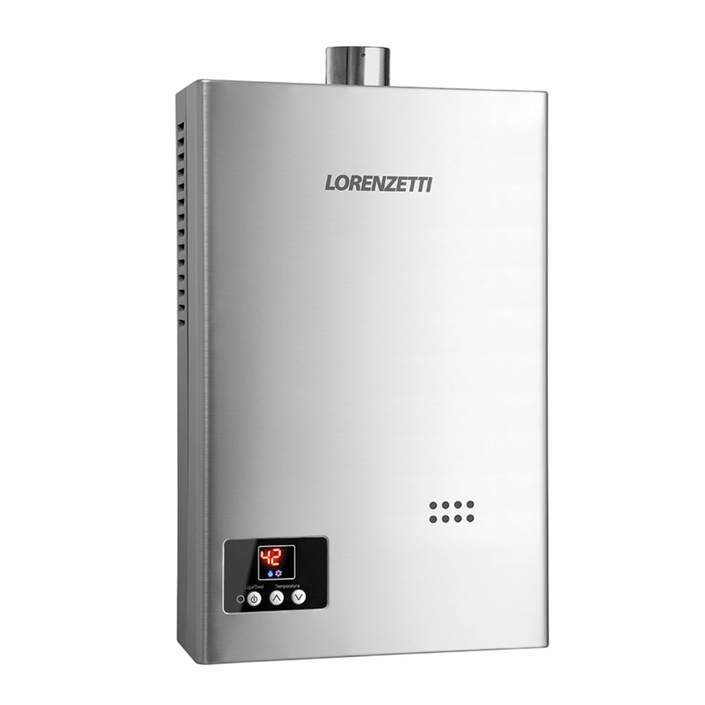 Aquecedor de Água a Gás Lorenzetti LZ 1600D-I GN 15 Litros Prata Bivolt