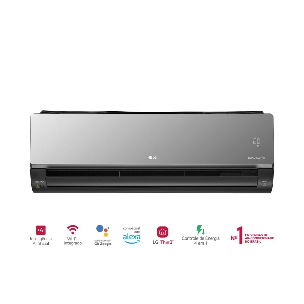 Ar-Condicionado LG AI DUAL Inverter Voice ARTCOOL 12.000 BTUs Frio 220V - S3-Q12JAR1K