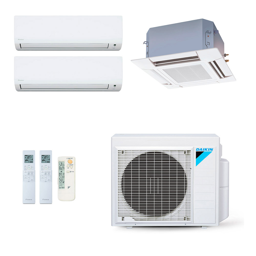 Ar-Condicionado Multi Split Inverter Daikin 24.000 (2x Evap HW 9.000 + 1x Evap Cassete 4 Vias 12.000) Quente/Frio 220V Ar-Condicionado Multi Split Inverter Daikin 24.000 (2x Evap HW 9.000 + 1x Evap Cassete 4 Vias 12.000) Quente/Frio 220V