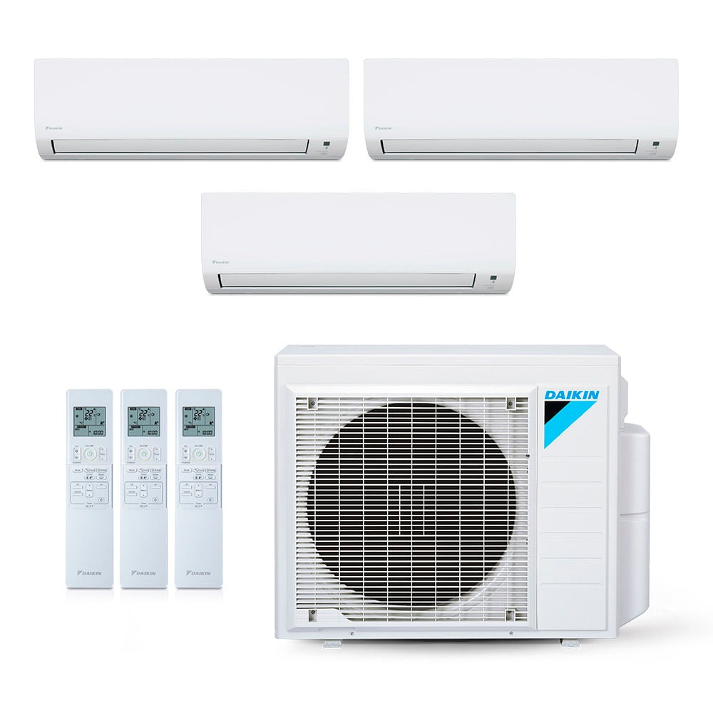 Ar-Condicionado Multi Split Inverter Daikin 34.000 BTUs (1x Evap HW 9.000 + 1x Evap HW 12.000 + 1x Evap HW 18.000) Quente/Frio 220V Ar-Condicionado Multi Split Inverter Daikin 34.000 BTUs (1x Evap HW 9.000 + 1x Evap HW 12.000 + 1x Evap HW 18.000) Quente/Frio 220V