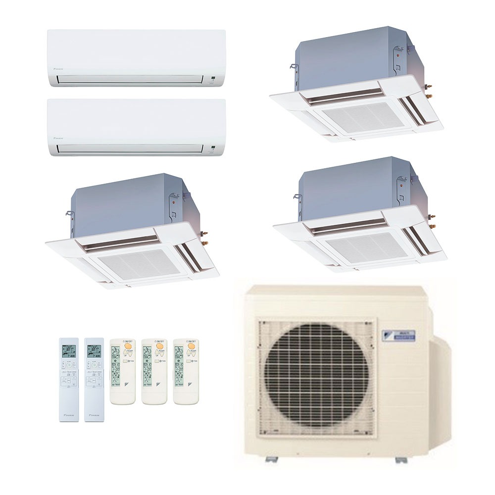 Ar-Condicionado Multi Split Inverter Daikin 38.000 (2x Evap HW 9.000 + 2x Evap Cassete 4 Vias 9.000 + 1x Evap Cassete 4 Vias 18.000) Quente/Frio 220V