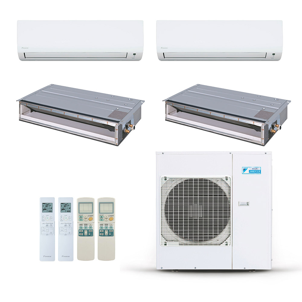 Ar-Condicionado Multi Split Inverter Daikin 38.000 BTUs (2x Evap HW 9.000 + 2x Evap Duto 18.000) Quente/Frio 220V Ar-Condicionado Multi Split Inverter Daikin 38.000 BTUs (2x Evap HW 9.000 + 2x Evap Duto 18.000) Quente/Frio 220V