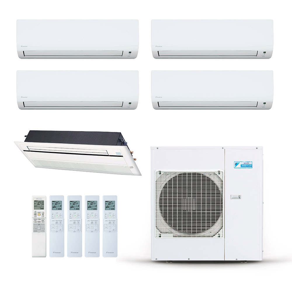 Ar-Condicionado Multi Split Inverter Daikin 38.000 BTUs (4x Evap HW 9.000 + 1x Evap Cassete 1 Via 18.000) Quente/Frio 220V Ar-Condicionado Multi Split Inverter Daikin 38.000 BTUs (4x Evap HW 9.000 + 1x Evap Cassete 1 Via 18.000) Quente/Frio 220V