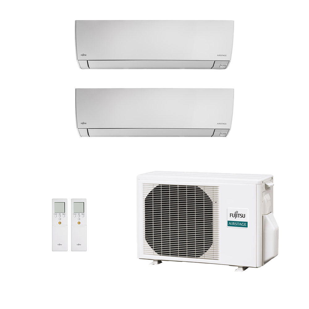 Ar-Condicionado Multi Split Inverter Fujitsu 14.000 (2x Evap HW 9.000) Quente/Frio 220V