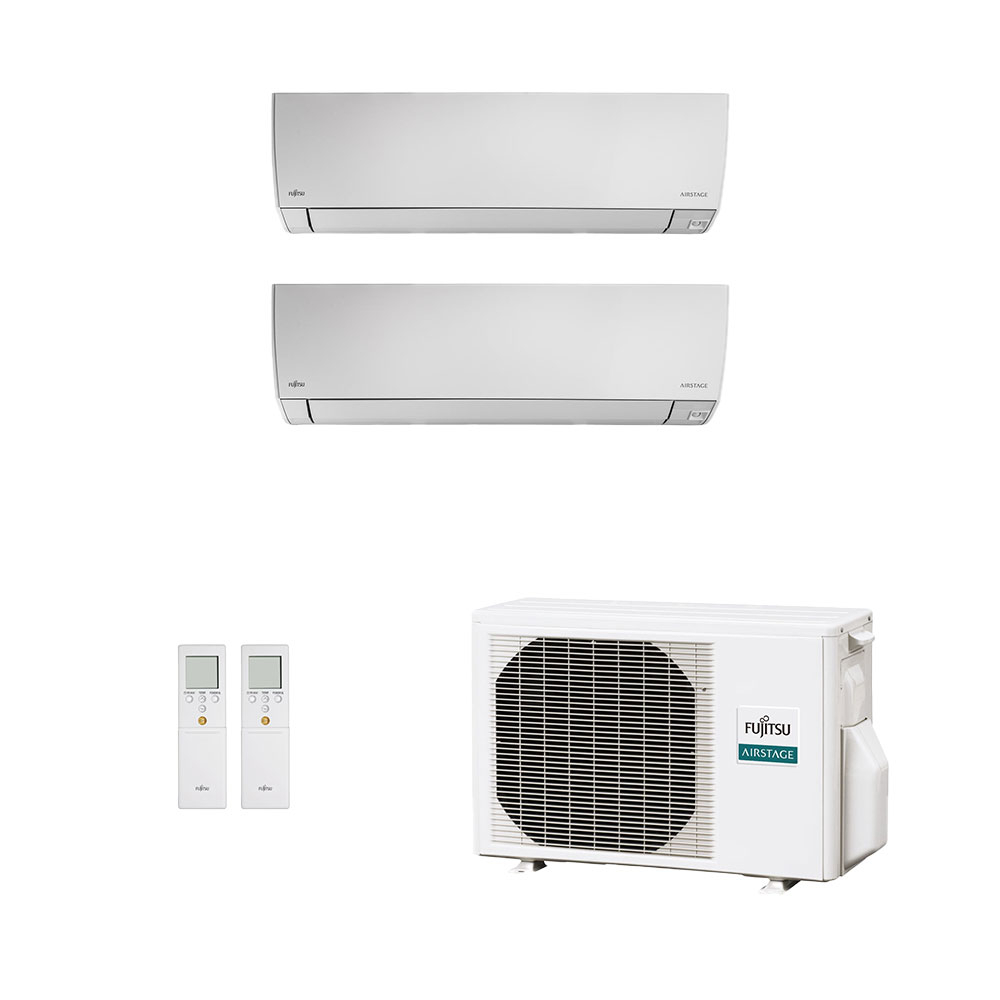 Ar-Condicionado Multi Split Inverter Fujitsu 14.000 BTUs (2x Evap HW 7.000) Quente/Frio 220V