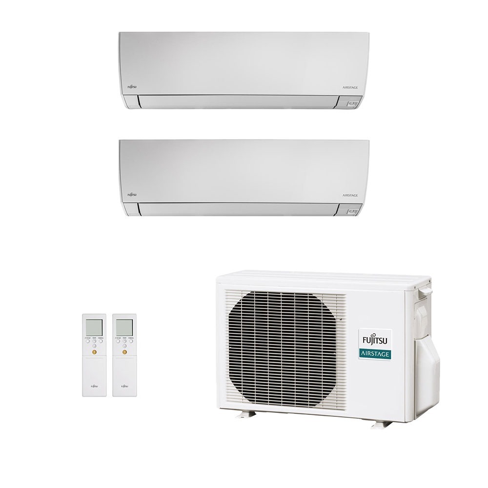 Ar-Condicionado Multi Split Inverter Fujitsu 18.000 (1x Evap HW 7.000 + 1x Evap HW 12.000) Quente/Frio 220V