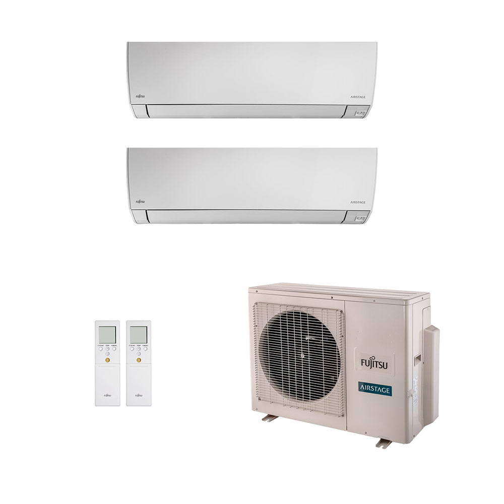 Ar-Condicionado Multi Split Inverter Fujitsu 18.000 (1x Evap HW 9.000 + 1x Evap HW 12.000) Quente/Frio 220V