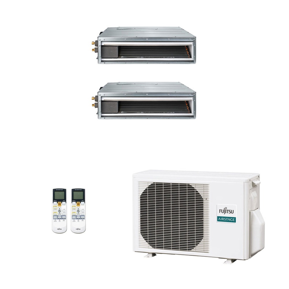 Ar-Condicionado Multi Split Inverter Fujitsu 18.000 (2x Evap Duto 12.000) Quente/Frio 220V