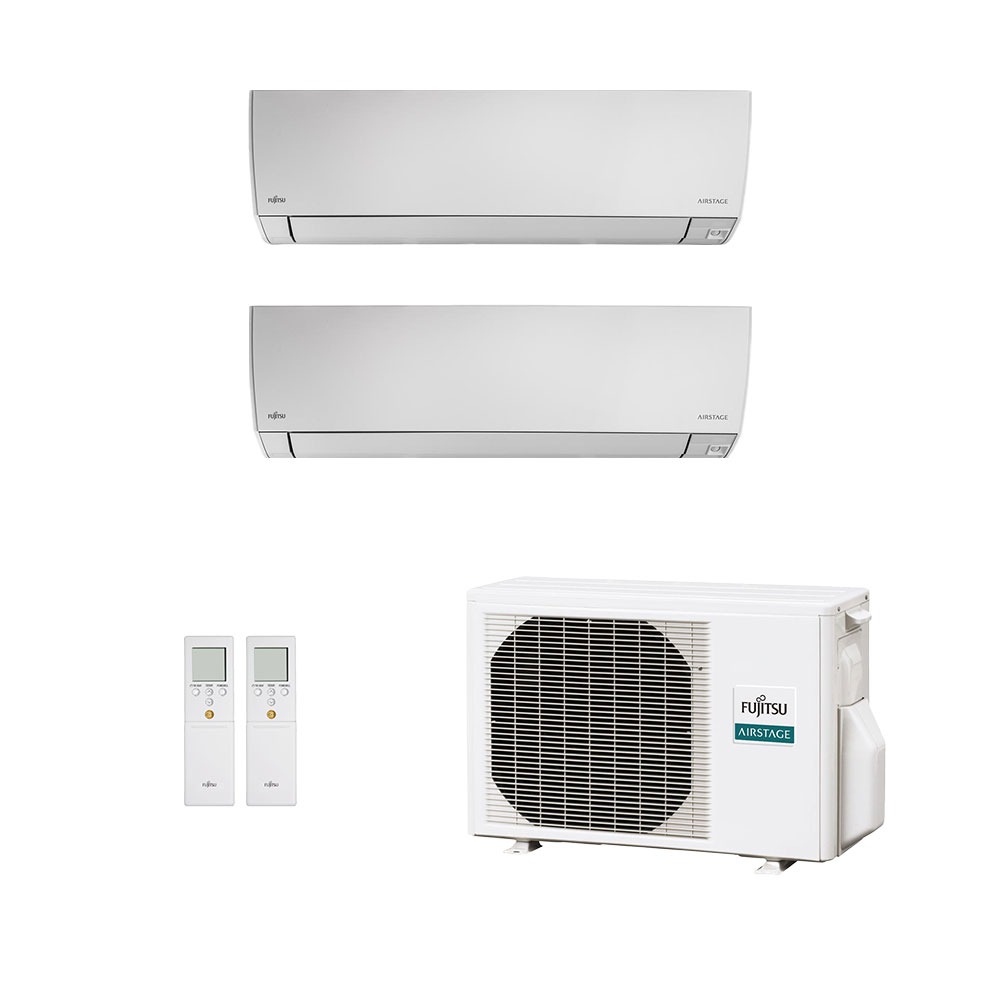 Ar-Condicionado Multi Split Inverter Fujitsu 18.000 BTUs (1x Evap HW Via 7.000 + 1x Evap HW 9.000) Quente/Frio 220V
