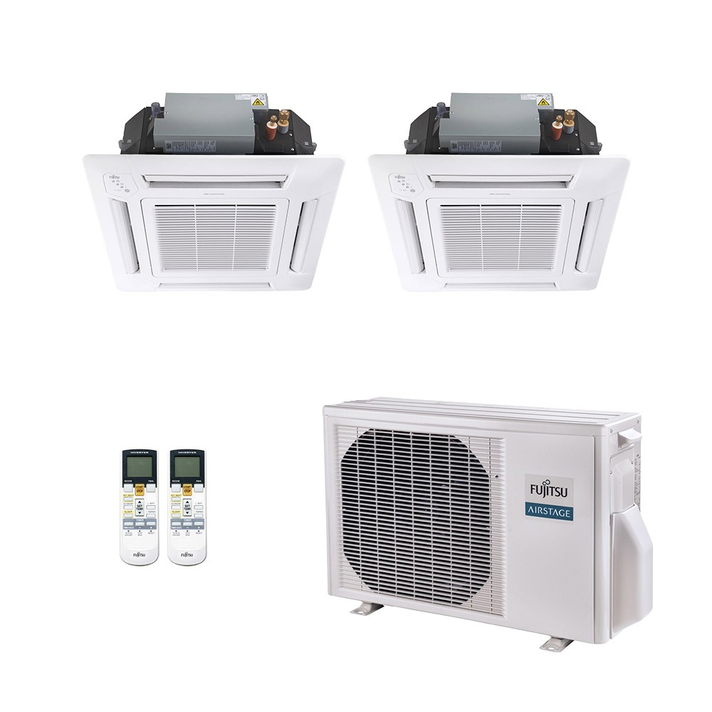 Ar-Condicionado Multi Split Inverter Fujitsu 18.000 BTUs (2 Evaporadoras Cassete 4 Vias 12.000 BTUS) Quente e Frio 220V Ar-Condicionado Multi Split Inverter Fujitsu 18.000 BTUs (2 Evaporadoras Cassete 4 Vias 12.000 BTUS) Quente e Frio 220V