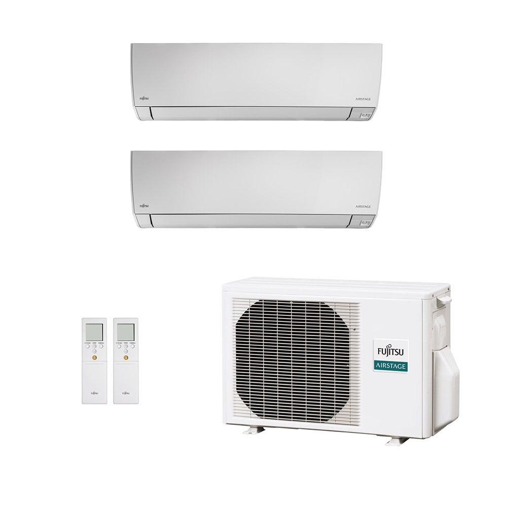 Ar-Condicionado Multi Split Inverter Fujitsu 18.000 BTUs (2x Evap HW 7.000) Quente/Frio 220V