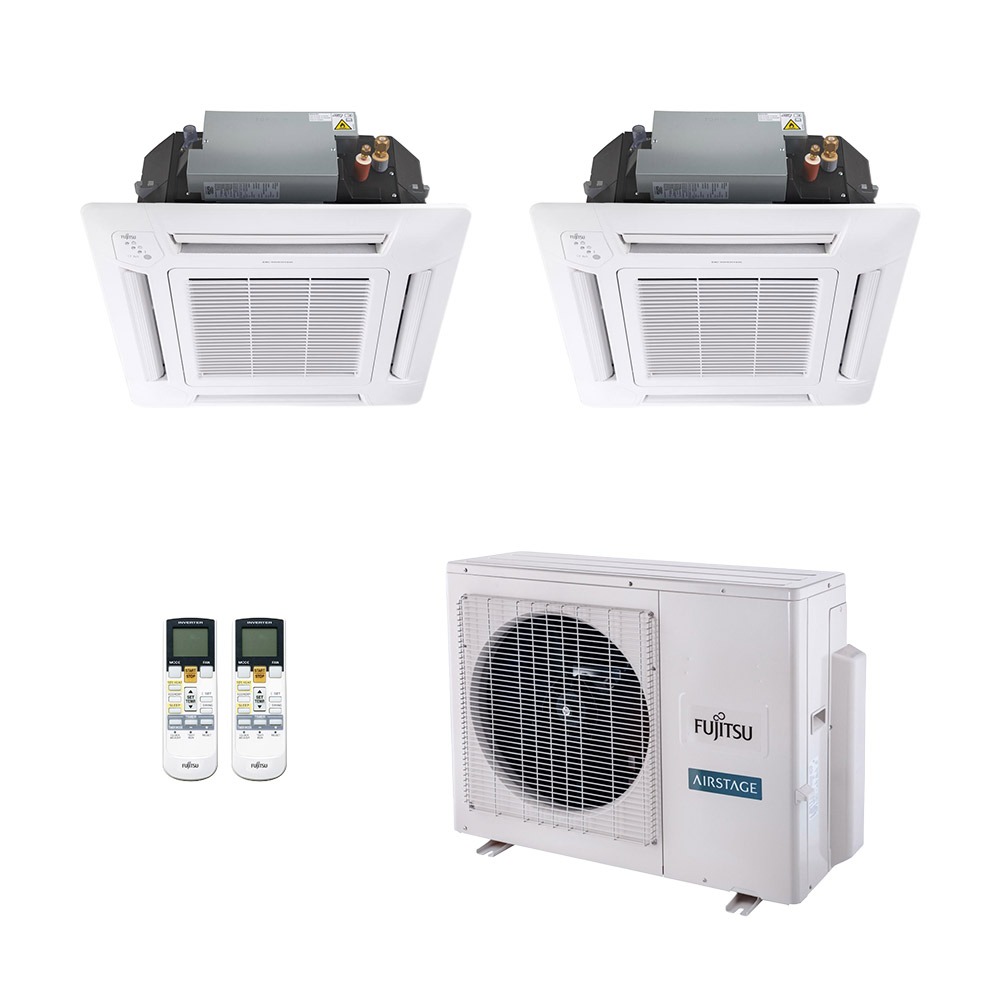 Ar-Condicionado Multi Split Inverter Fujitsu 23.000 (1x Evap Cassete 4 Vias 12.000 + 1x Evap Cassete 4 Vias 18.000) Quente/Frio 220V