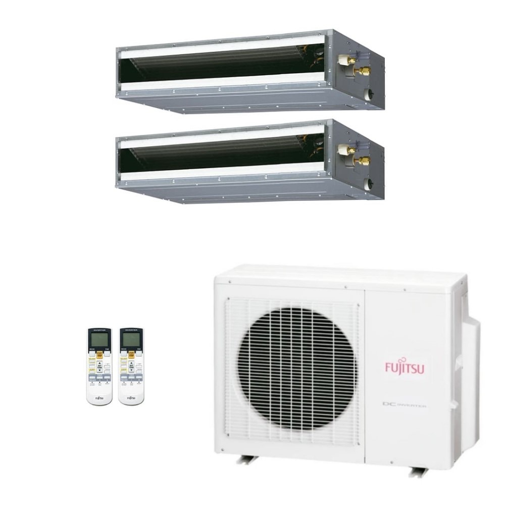 Ar-Condicionado Multi Split Inverter Fujitsu 23.000 (1x Evap Duto 12.000 + 1x Evap Duto 18.000) Quente/Frio 220V	