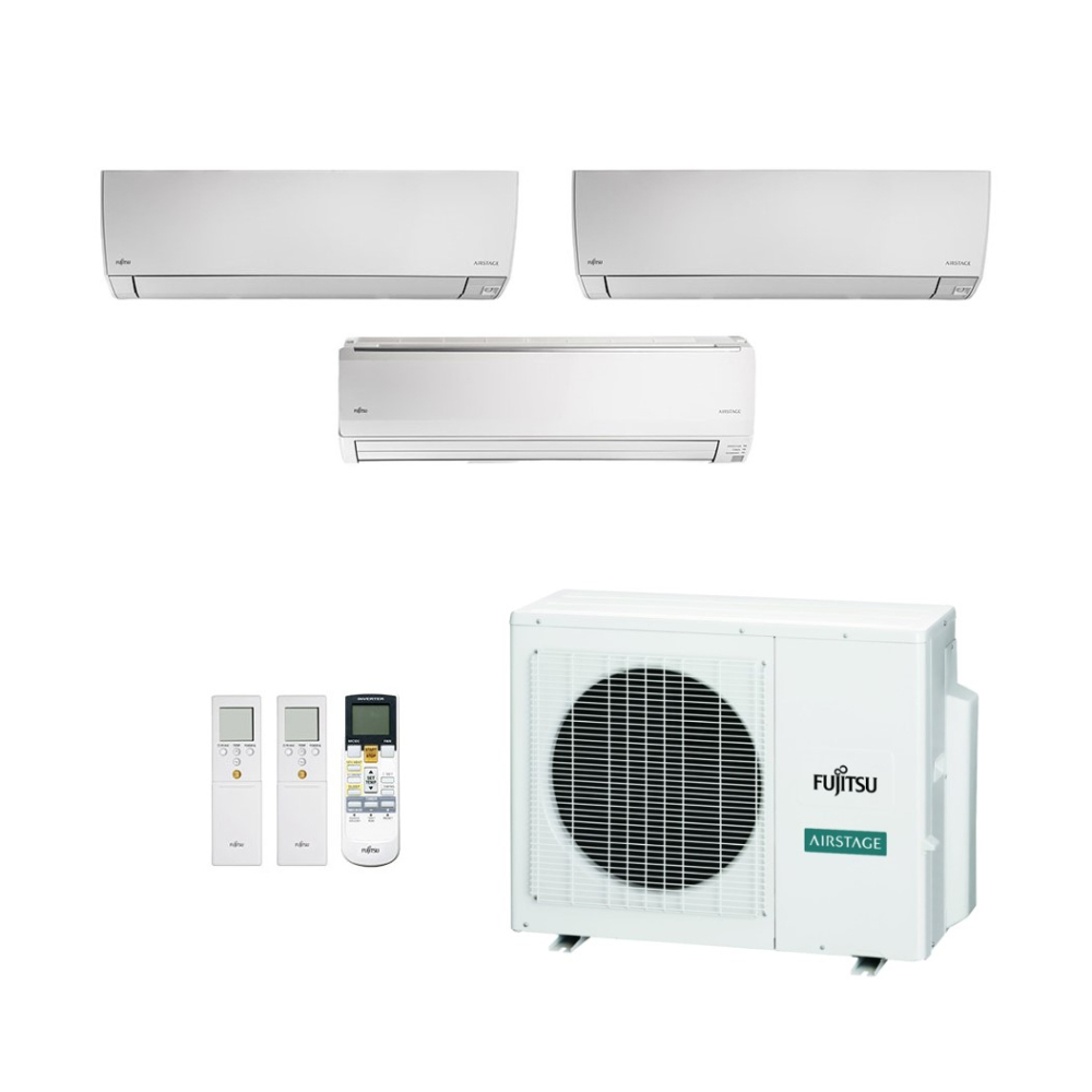 Ar-Condicionado Multi Split Inverter Fujitsu 23.000 (1x Evap HW 7.000 + 1x Evap HW 9.000 + 1x Evap HW 18.000) Quente/Frio 220V