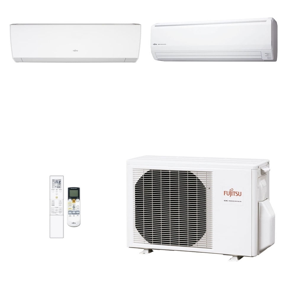Ar-Condicionado Multi Split Inverter Fujitsu 23.000 BTUs (1 Evaporadora  9.000 BTUs + 1 Evaporadora 18.000 BTUs) Quente e Frio 220V