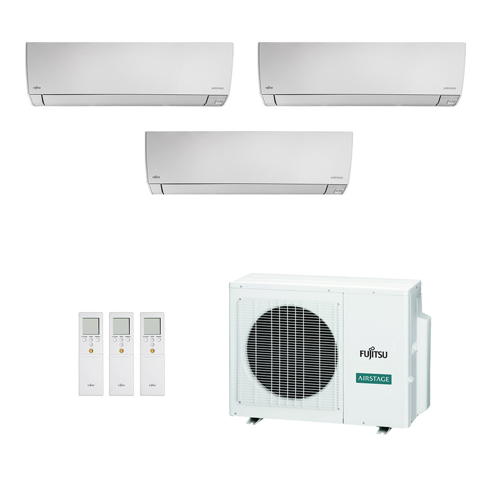 Ar-Condicionado Multi Split Inverter Fujitsu 23.000 (2x Evap HW 7.000 + 1x Evap HW 12.000) Quente/Frio 220V