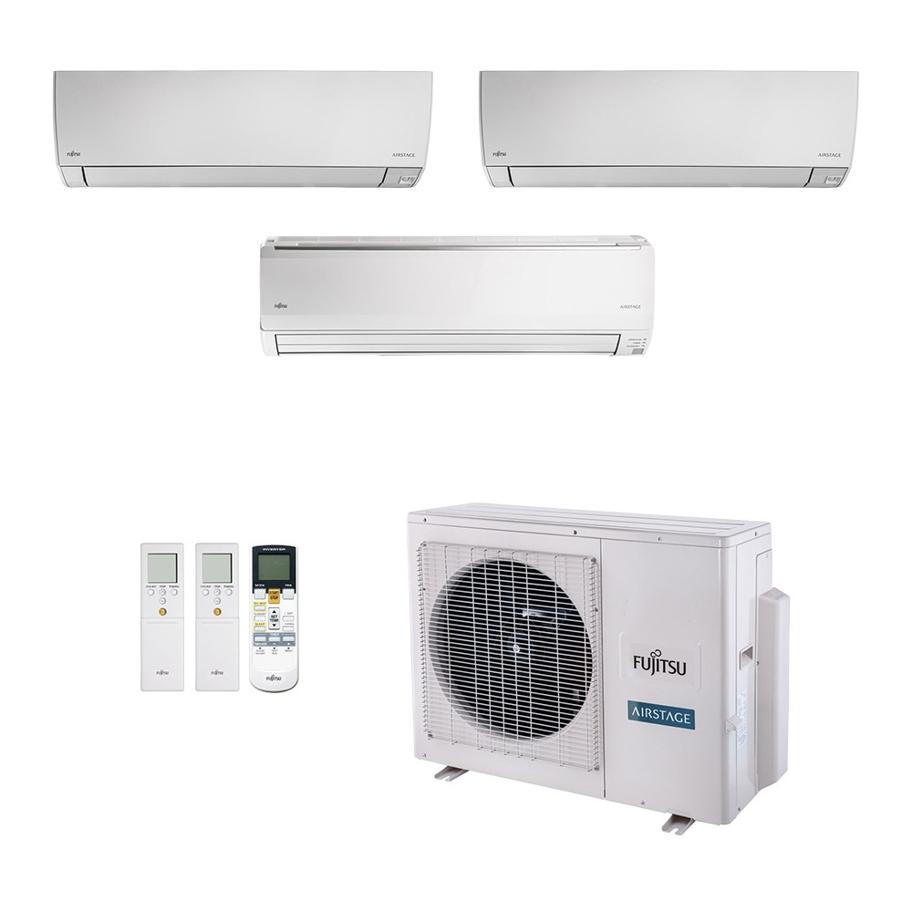 Ar-Condicionado Multi Split Inverter Fujitsu 23.000 (2x Evap HW 7.000 + 1x Evap HW 18.000) Quente/Frio 220V