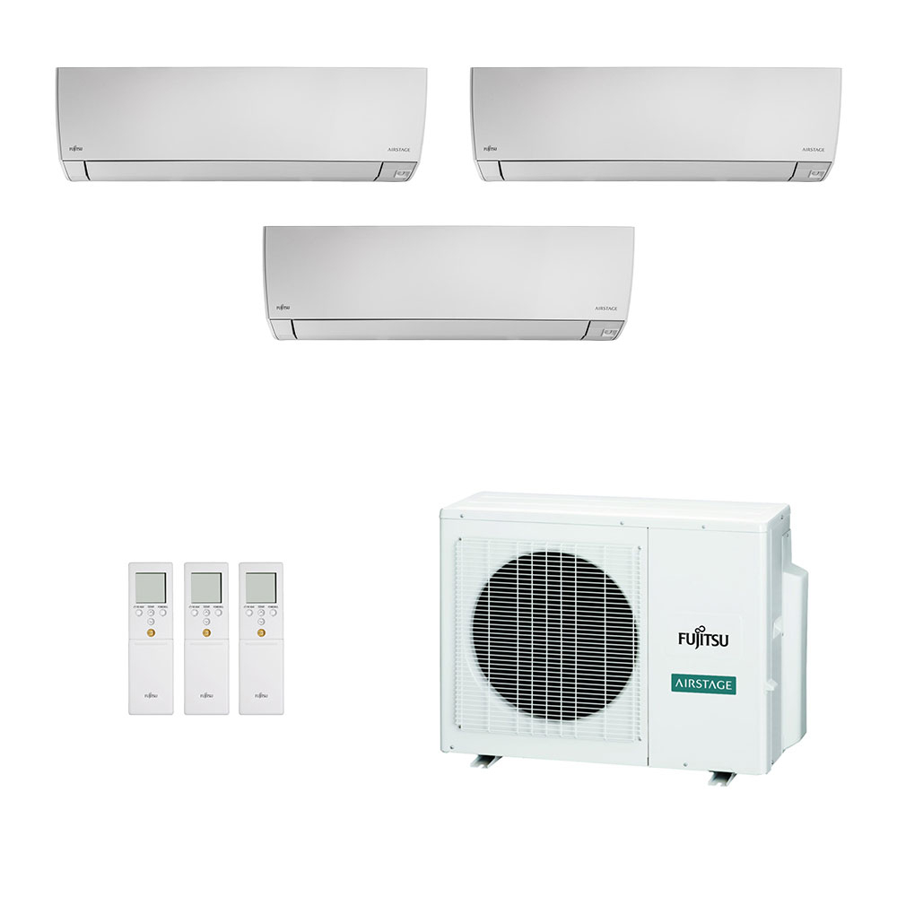 Ar-Condicionado Multi Split Inverter Fujitsu 23.000 (2x Evap HW 9.000 + 1x Evap HW 12.000) Quente/Frio 220V