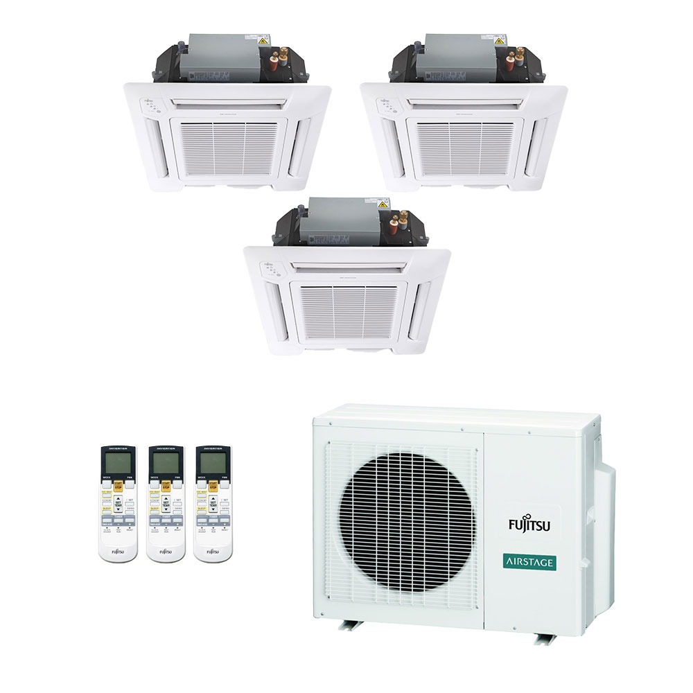 Ar-Condicionado Multi Split Inverter Fujitsu 23.000 (3x Evap Cassete 4 Vias 12.000) Quente/Frio 220V