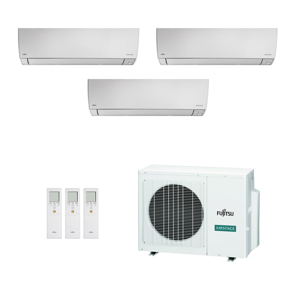 Ar-Condicionado Multi Split Inverter Fujitsu 23.000 (3x Evap HW 12.000) Quente/Frio 220V