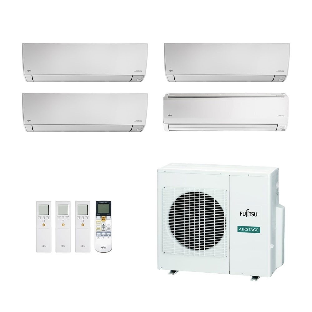 Ar-Condicionado Multi Split Inverter Fujitsu 27.000 (2x Evap HW 9.000 + 1x Evap HW 12.000 + 1x Evap HW 18.000) Quente/Frio 220V