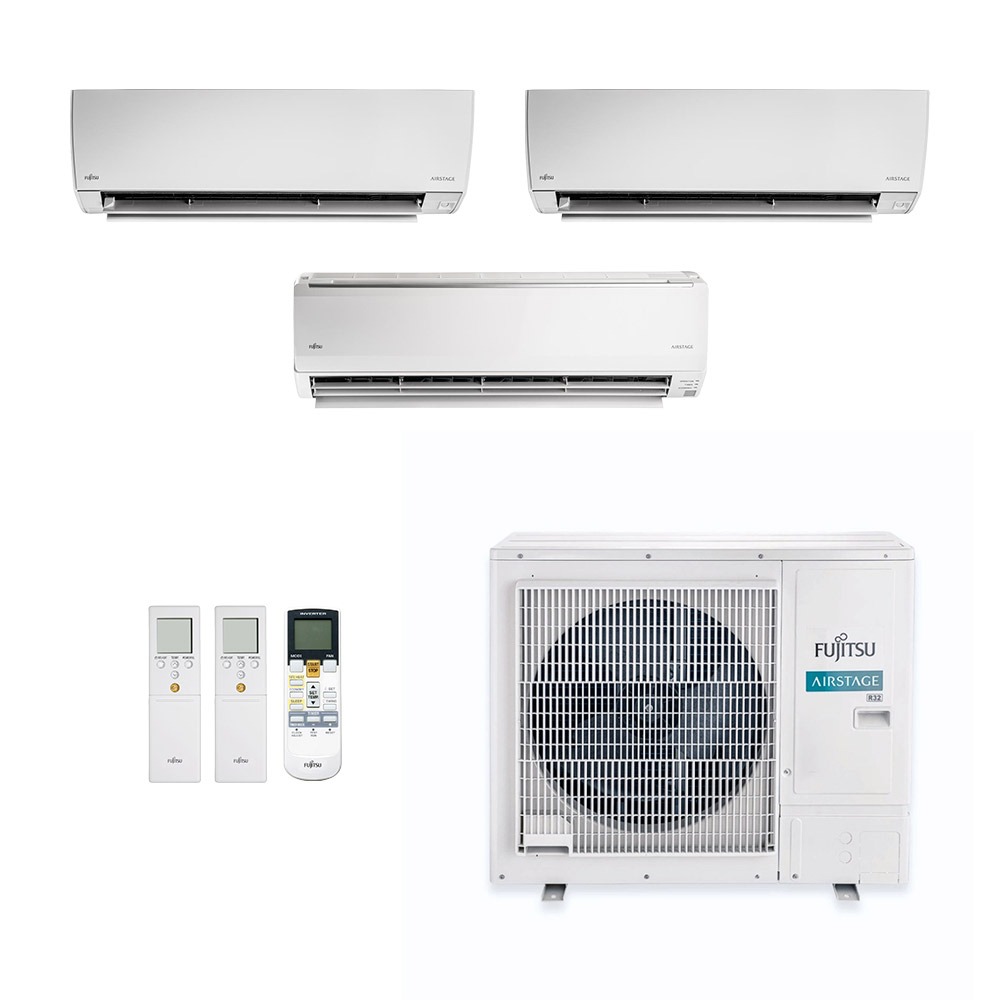 Ar-Condicionado Multi Split Inverter Fujitsu 27.000 (2x Evap HW 9.000 + 1x Evap HW 24.000) Quente/Frio 220V