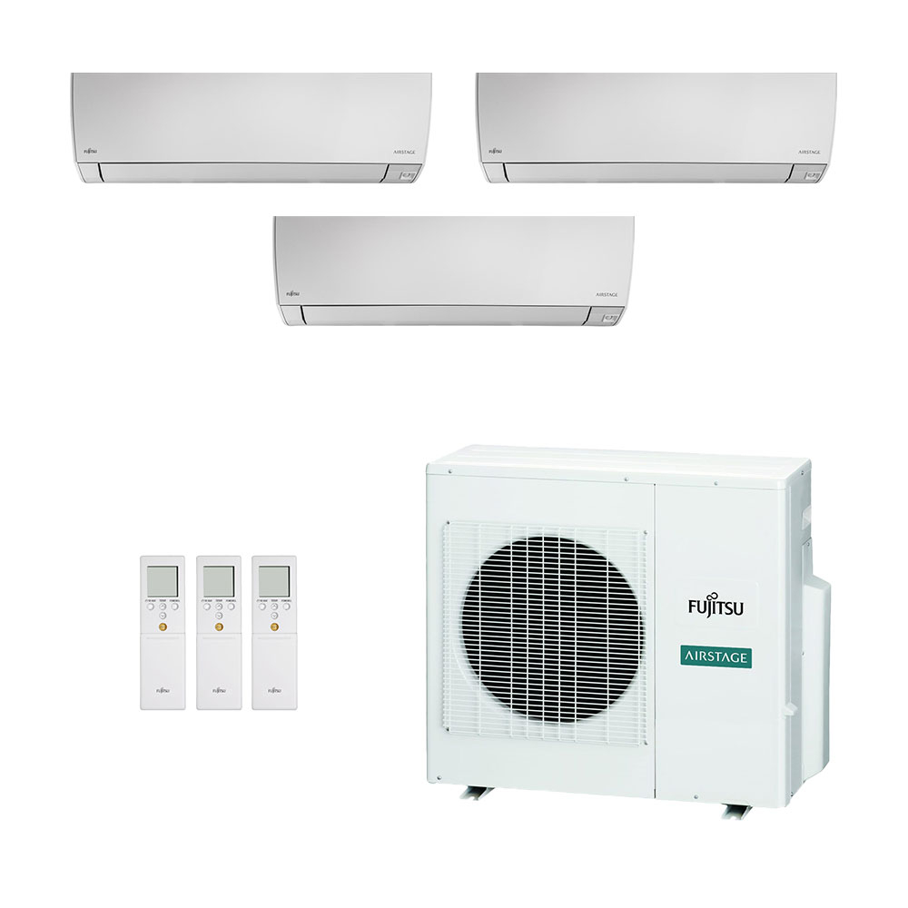 Ar-Condicionado Multi Split Inverter Fujitsu 27.000 (3x Evap HW 12.000) Quente/Frio 220V