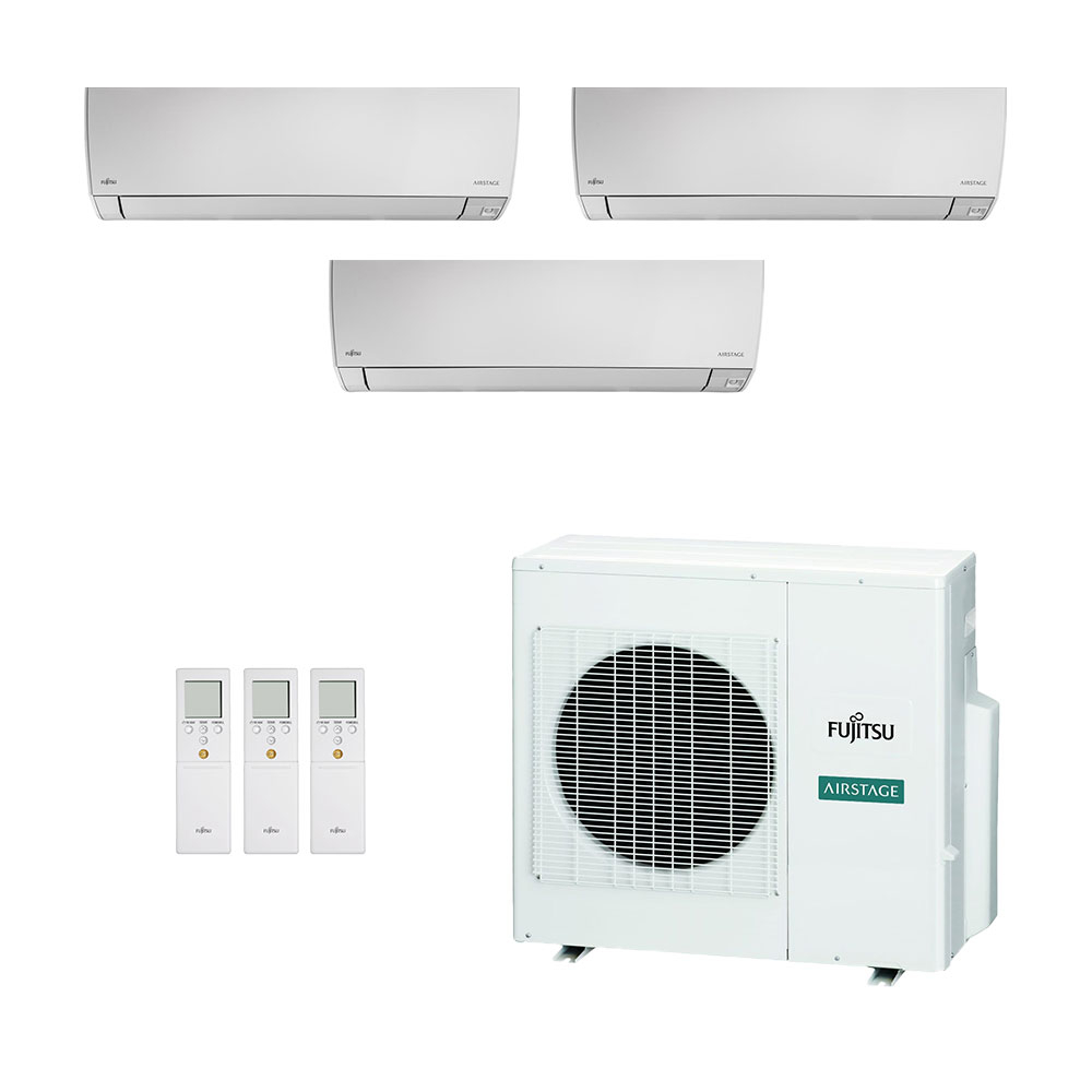 Ar-Condicionado Multi Split Inverter Fujitsu 27.000 (3x Evap HW 9.000) Quente/Frio 220V