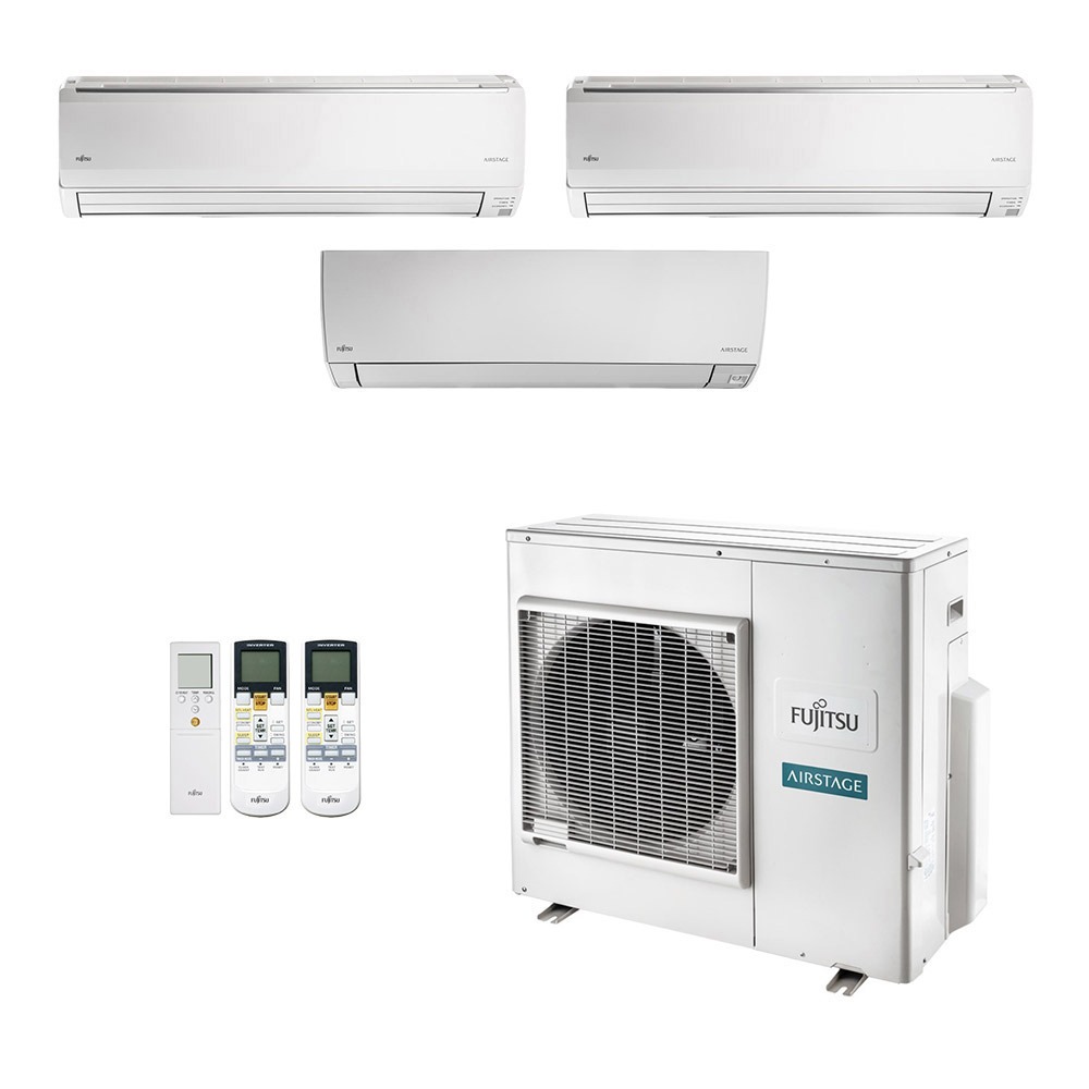 Ar-Condicionado Multi Split Inverter Fujitsu 35.000 (1x Evap HW 12.000 + 2x Evap HW 18.000) Quente/Frio 220V