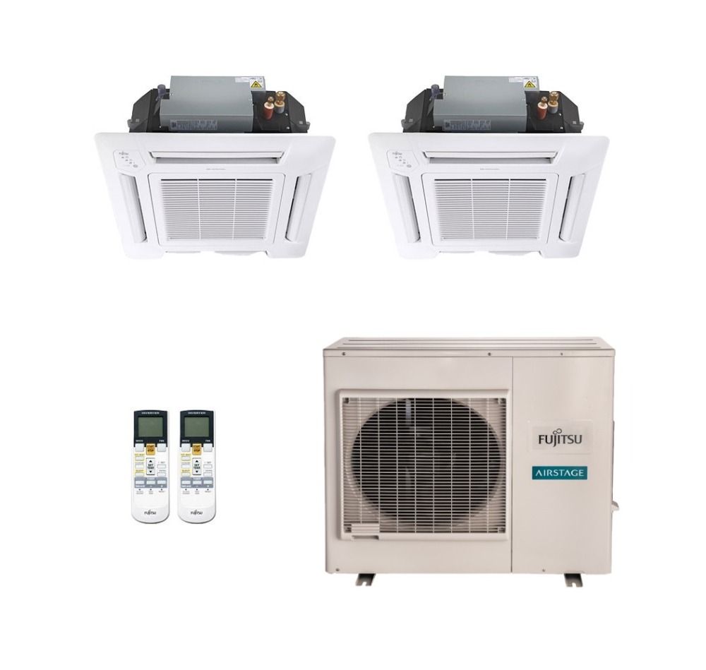 Ar-Condicionado Multi Split Inverter Fujitsu 35.000 (2x Evap Cassete 4 Vias 18.000) Quente/Frio 220V
