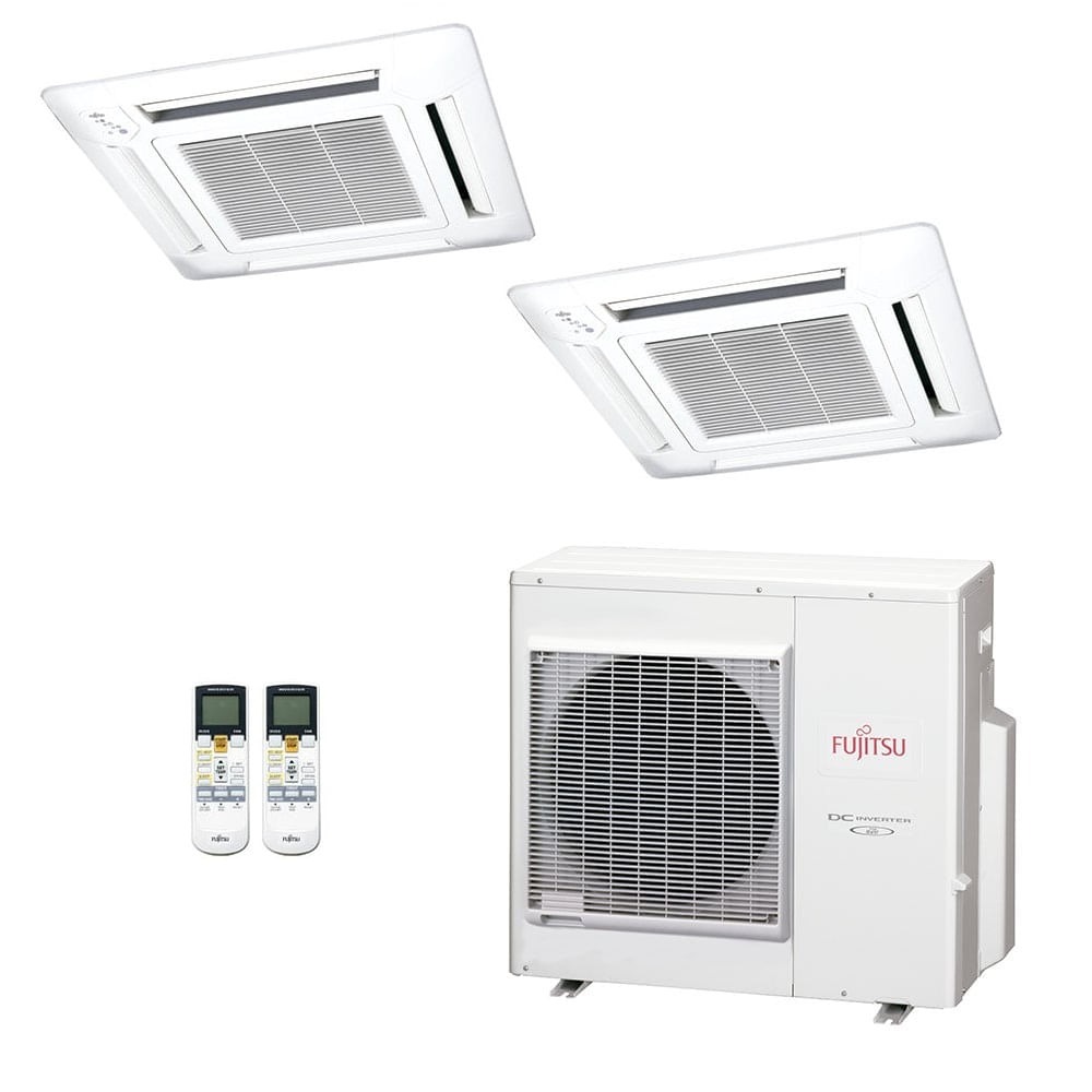 Ar-Condicionado Multi Split Inverter Fujitsu 35.000 (2x Evap Cassete 4 Vias 18.000) Quente/Frio 220V