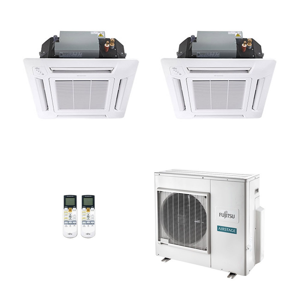 Ar-Condicionado Multi Split Inverter Fujitsu 35.000 (2x Evap Cassete 4 Vias 18.000) Quente/Frio 220V