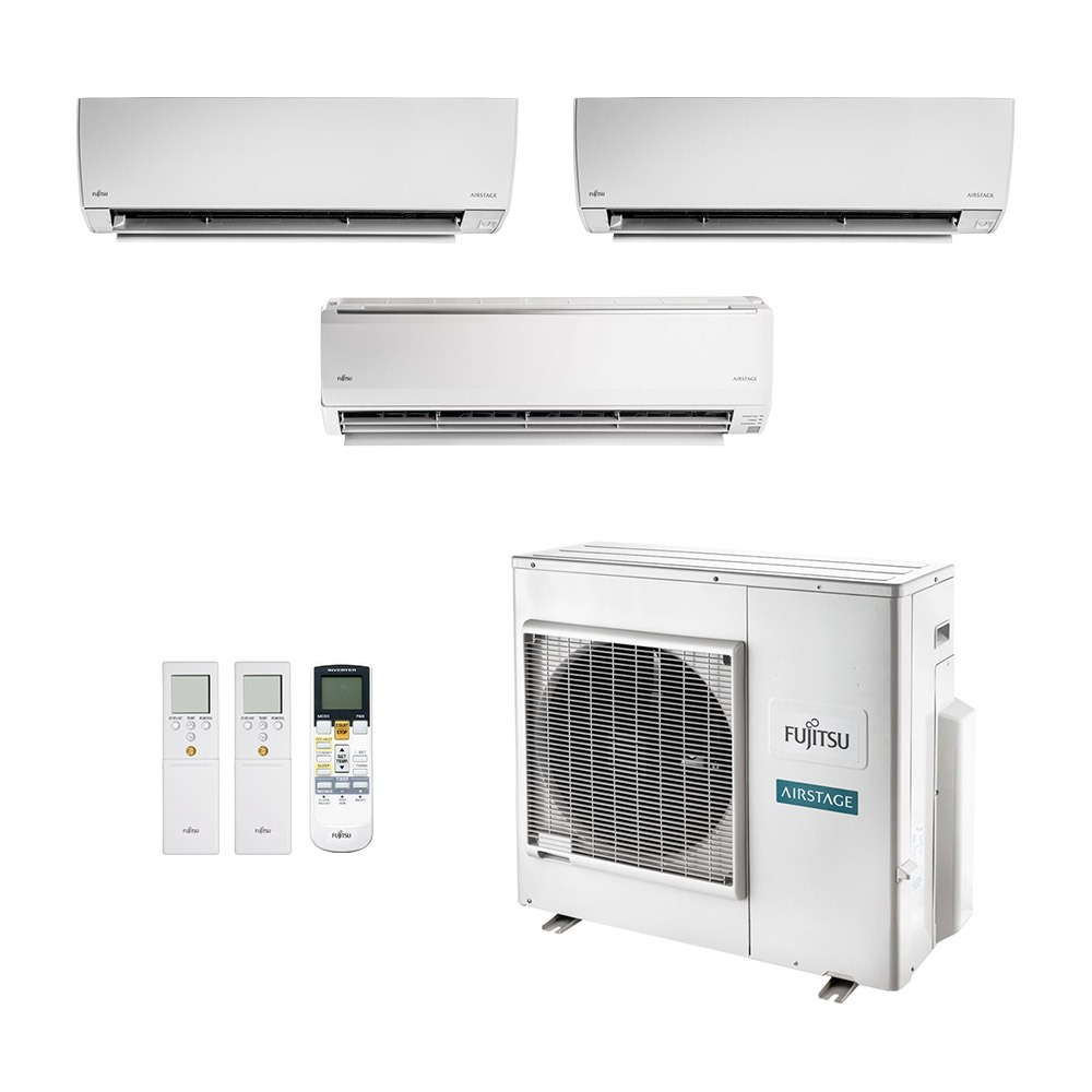 Ar-Condicionado Multi Split Inverter Fujitsu 35.000 (2x Evap HW 9.000 + 1x Evap HW 24.000) Quente/Frio 220V	