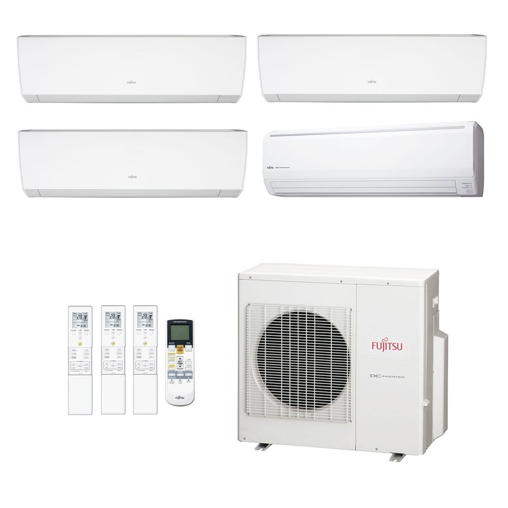 Ar-Condicionado Multi Split Inverter Fujitsu 35.000 (3x Evap HW 9.000 + 1x Evap HW 18.000) Quente/Frio 220V