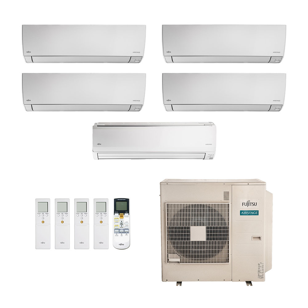 Ar-Condicionado Multi Split Inverter Fujitsu 45.000 (2x Evap HW 7.000 + 2x Evap HW 12.000 + 1x Evap HW 24.000) Quente/Frio 220V