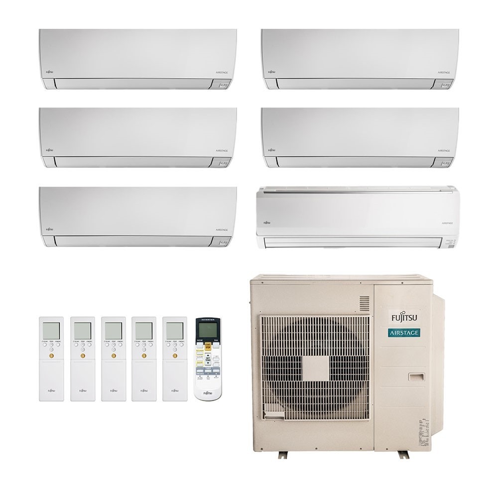 Ar-Condicionado Multi Split Inverter Fujitsu 45.000 (2x Evap HW 7.000 + 2x Evap HW 9.000 + 1x Evap HW 12.000 + 1x Evap HW 18.000) Quente/Frio 220V