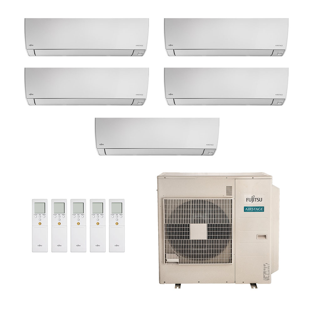 Ar-Condicionado Multi Split Inverter Fujitsu 45.000 (3x Evap HW 9.000 + 2x Evap HW 12.000) Quente/Frio 220V