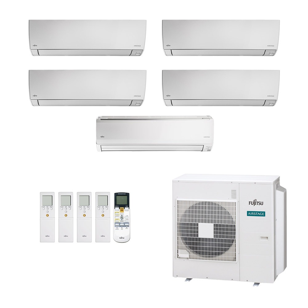 Ar-Condicionado Multi Split Inverter Fujitsu 45.000 (4x Evap HW 7.000 + 1x Evap HW 24.000) Quente/Frio 220V