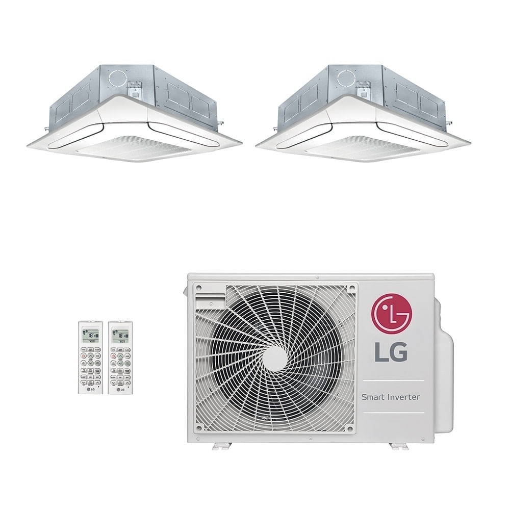 Ar-Condicionado Multi Split Inverter LG 18.000 (1x Evap Cassete 4 Vias 9.000 + 1x Evap Cassete 4 Vias 12.000) Quente/Frio 220V								