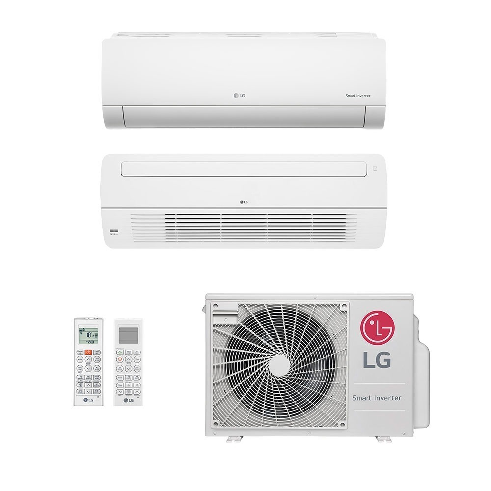 Ar-Condicionado Multi Split Inverter LG 18.000 (1x Evap HW 9.000 + 1x Evap Cassete 1 Via 9.000) Quente/Frio 220V							