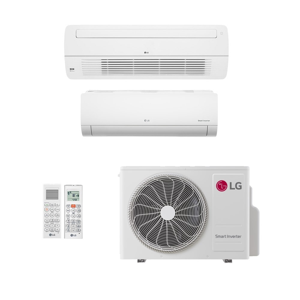 Ar-Condicionado Multi Split Inverter LG 18.000 (1x Evap HW 9.000 + 1x Evap Cassete 1 Via 9.000) Só Frio 220V