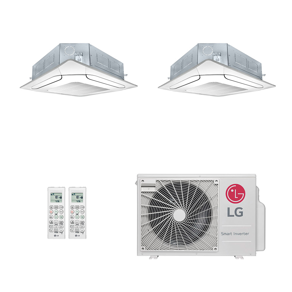 Ar-Condicionado Multi Split Inverter LG 18.000 (2x Evap Cassete 4 Vias 12.000) Só Frio 220V								