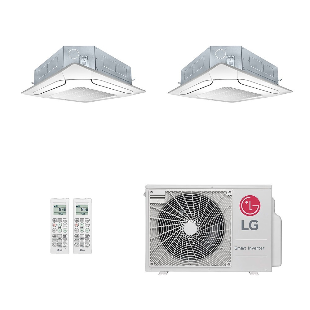 Ar-Condicionado Multi Split Inverter LG 18.000 (2x Evap Cassete 4 Vias 9.000) Só Frio 220V Ar-Condicionado Multi Split Inverter LG 18.000 (2x Evap Cassete 4 Vias 9.000) Só Frio 220V