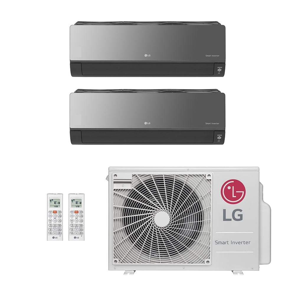 Ar-Condicionado Multi Split Inverter LG 18.000 BTUs (2x Evap HW Artcool 9.000) Quente/Frio 220V