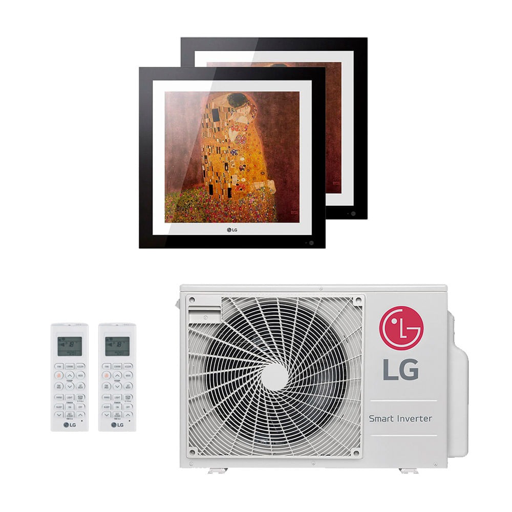 Ar-Condicionado Multi Split Inverter LG 18000 (2x Evaporadora Artcool Gallery 12.000) Quente/Frio 220V